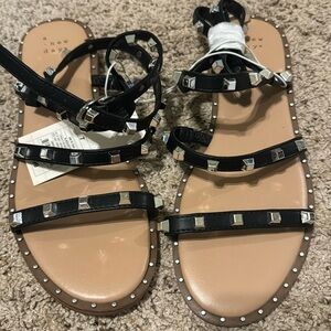A New Day Studded Wrap Sandal Size 7 black